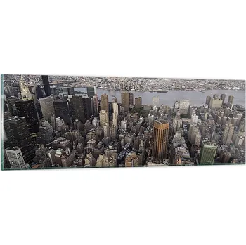 Obraz Obraz na skle do obýváku ložnice 90x30 město foto obrazy na zeď sklo