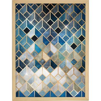 Obraz Dekoria Obraz Geometric 30x40cm zlatá a tmavě modrá