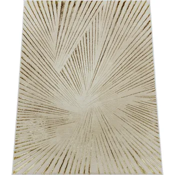 Koberec KOBEREC 60x100 BÉŽOVÁ HNĚDÁ ZLATÁ MODERNÍ GEOMETRICKÝ DO OBÝVACÍHO POKOJE LOŽNICE