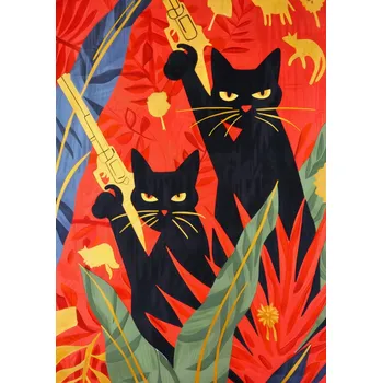 Plakát Plakát Džungle v Nočních Odstínech bez rámu 21 x 29,7 cm