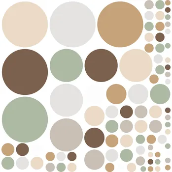 Prostěradlo Samolepky Béžové kolečka puntíky tečky Boho Skandinávský Pastelové Dětské DIY