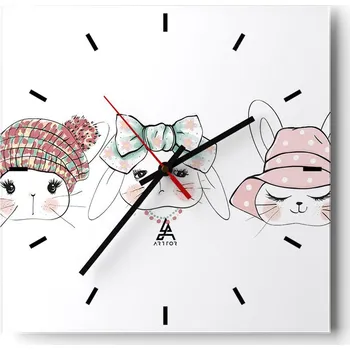 Hodiny Velké nástěnné hodiny 40x40 cm pro děti - Skleněné a tiché