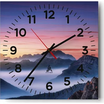 Hodiny Kuchyňské nástěnné hodiny 30x30 Krajina Skleněné hodiny do obýváku Moderní Tiché