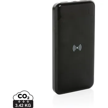 Powerbanka Bezdrátová powerbanka z RCS recyklovaného plastu - Černá, Firemní dárkové předměty s vlastním potiskem