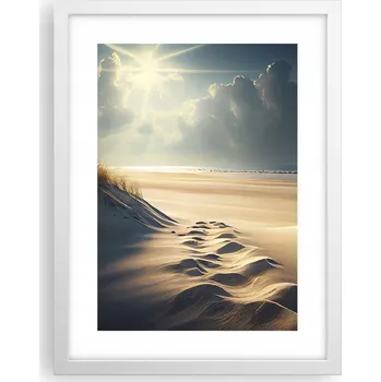 Obraz Obraz plakát v bílém rámu do obýváku 30x40 písečné duny foto plakáty na zeď