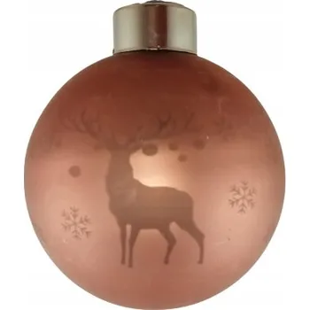 Vánoční dekorace VÁNOČNÍ KOULE LEDOVÁ PODSVÍCENÁ, MĚDĚNÁ SMĚS, 8 CM