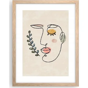 Obraz Obraz plakát v rámu světlý dub do obýváku 30x40 tvář foto plakáty na zeď