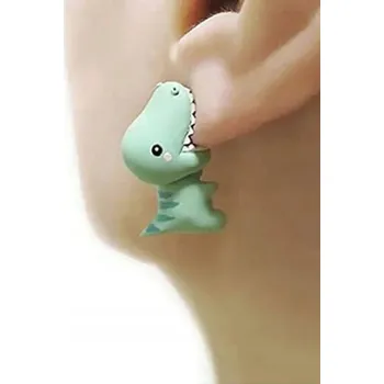 Náušnice Dámské 3D Náušnice Roztomilé modely ZVÍŘAT Zelený DINOSAURUS Dinuš
