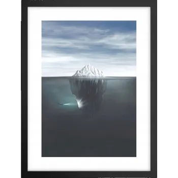 Obraz Obraz plakát v černém rámu do obýváku 30x40 ledovec plakáty na zeď