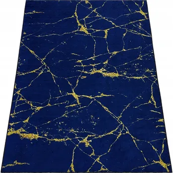 Koberec KOBEREC 120x170 MARMOROVÝ PROTISKLUZOVÝ MODRÝ TMAVĚ MODRÝ MODERNÍ DO POKOJE