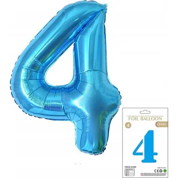 Balónek Obrovské Balónky Modrá Číslice 4 k Narozeninám 100CM