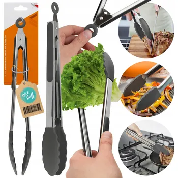 Příslušenství pro gril Grilovací kleště kovové kuchyňské na maso ryby saláty univerzální XXL 30 cm