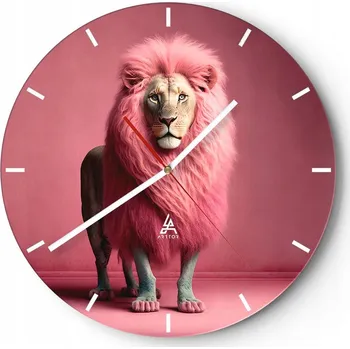 Hodiny Nástěnné hodiny do kuchyně 30x30 Lev Skleněné hodiny do obýváku Loft Tiché