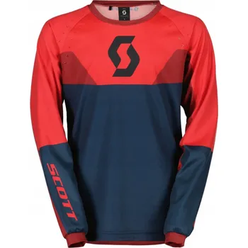 Moto bunda Mikina Scott Junior Track Evo tmavě modrá/neonově červená S