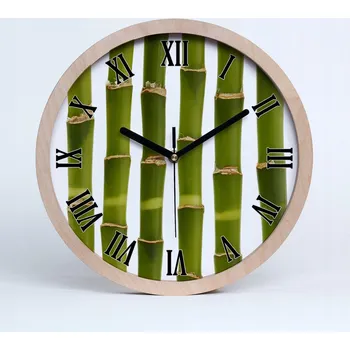 Hodiny Kuchyňské nástěnné hodiny římské bambusové fi 20 cm