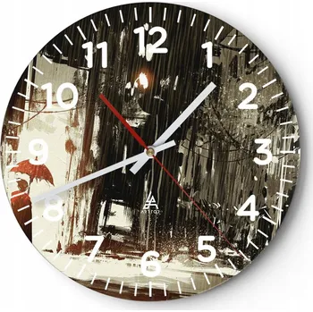 Hodiny Kuchyňské nástěnné hodiny 30x30 Město Moderní skleněné hodiny do obýváku Tiché