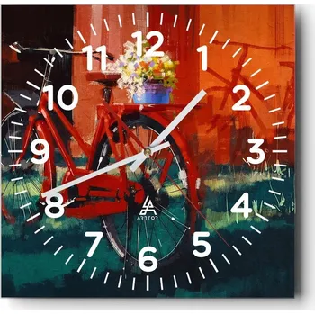 Hodiny Kuchyňské nástěnné hodiny 30x30 Kolo Retro Skleněné hodiny do obýváku Tiché