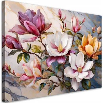 Obraz Obraz na plátně, Magnolie Barevné Květy Mramor 90x60