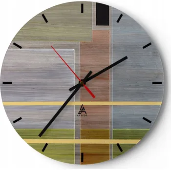 Hodiny Velké nástěnné hodiny 40x40 Abstrakce Skleněné hodiny Kulatý Tiché