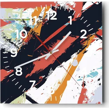 Hodiny Velké nástěnné hodiny 40x40 Abstrakce Skleněné tiché hodiny