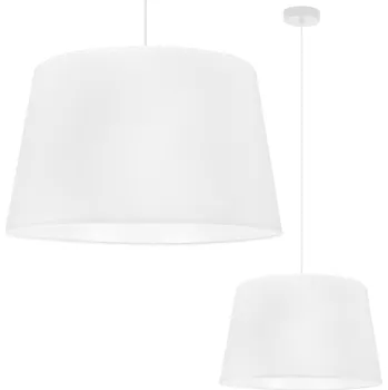 ZÁVĚSNÁ LAMPA STROPNÍ LUSTR KLASICKÉ STÍNIDLO BÍLÁ DO OBÝVÁKU KUCHYNĚ E27