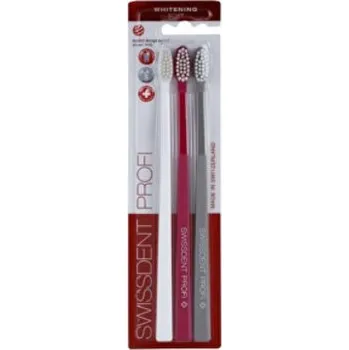 Zubní kartáček Swissdent Whitening Trio Soft Set ( 2 + 1 ZDARMA bílý + růžový + šedý) - Sada zubních kartáčků