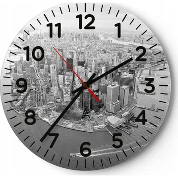 Hodiny Kuchyňské nástěnné hodiny 30x30 Jork Moderní skleněné hodiny do obýváku Tiché