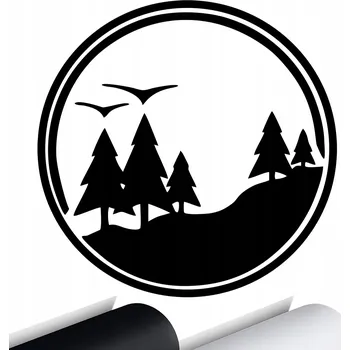 Samolepicí dekorace na vozidlo SAMOLEPKA na auto LES PŘÍRODA PTÁCI 15x15 cm