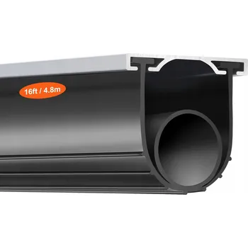 Garážová vrata Těsnění ke dveřím 4,8 m černé, vhodné pro garážová a roletová vrata