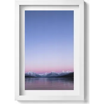 Obraz Obraz s rámem a grafikou na zeď Krajina hor a jezera minimalismus 20x30 cm