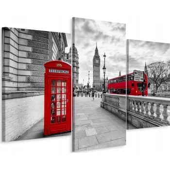 Obraz Obraz 3dílný Londýn AUTOBUS Big Ben 3D 120x80