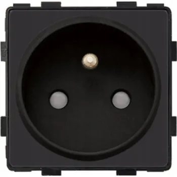 Elektrická zásuvka Zásuvka eLumos jednoduchá nástěnná s uzemněním černá