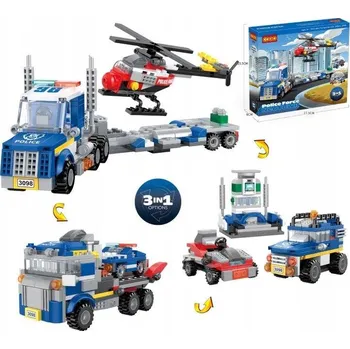 ostatní stavebnice STAVEBNICE COGO POLICEJNÍ TRANSPORTNÍ HELIKOPTÉRA 3v1 249 DÍLŮ