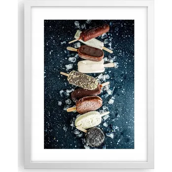 Obraz Obraz plakát v bílém rámu do obýváku 30x40 zmrzlina foto plakáty na zeď