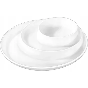 Talíř Servírovací talíř dělený Wilmax England kulatý bílý 25,5 cm