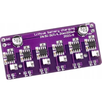 MSALAMON Modul nabíjení 6v1 pro akumulátory a články 18650, 4,2V