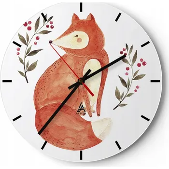 Hodiny Velké nástěnné hodiny 40x40 cm pro děti, skleněné hodiny Kulatý, tiché