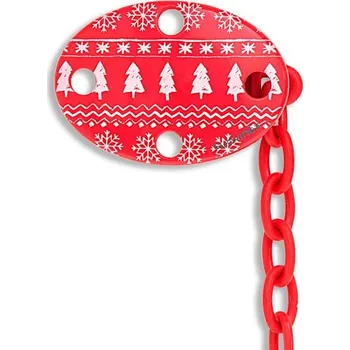 SUAVINEX | KLIP na šidítko OVÁLNÝ - kolekce WINTER - ČERVENÝ