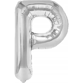 Balónek Fóliový balónek písmeno P STŘÍBRNÝ jméno písmena 40 cm