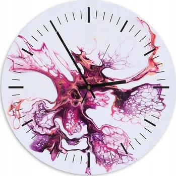 Hodiny Nástěnné hodiny KULATÝ Foto-obraz 40 cm Červený mramor