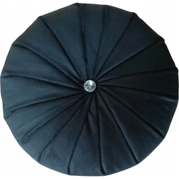 Polštář Dekorační Polštář kulatá ČERNÁ velur plyš velvet dárek