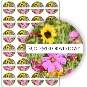 samolepka Samolepky - arch samolepicích etiket, ozdobné nálepky - MED KVĚTOVÝ