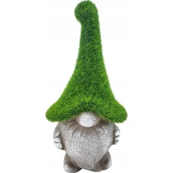 Zahradní dekorace Keramický Skřítek s mechem Chrobotek, 17 cm