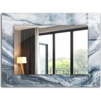 Zrcadlo Nástěnné zrcadlo s rámem z tvrzeného skla Mramor v odstínech XXL 80x60 cm