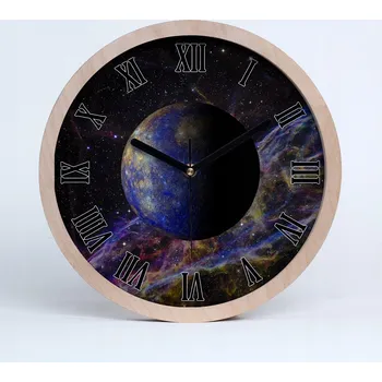 Hodiny Nástěnné hodiny dřevěné římské Merkury průměr 30 cm