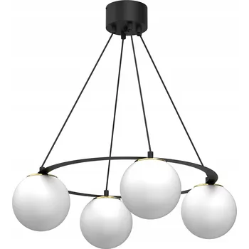 Luminex 5673 Lustr Ballo kulatý černý/zlatý 4xE27
