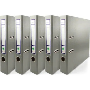 Úzký kancelářský pořadač s mechanismem, pákový A4 EKOBOX 50mm ŠEDÝ 5 ks