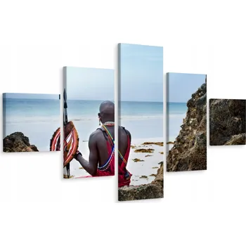 Obraz Pěti dílný obraz MASAJ Moře Skály 3D efekt 200x120 cm