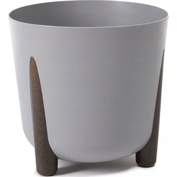 Květináč Plast Květináč šedý Lamela 25,5 cm x 25,5 x 25 cm