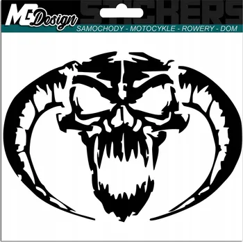 Samolepicí dekorace na vozidlo NÁLEPKA na auto ĎÁBELSKÁ lebka ROHY 10x15 cm